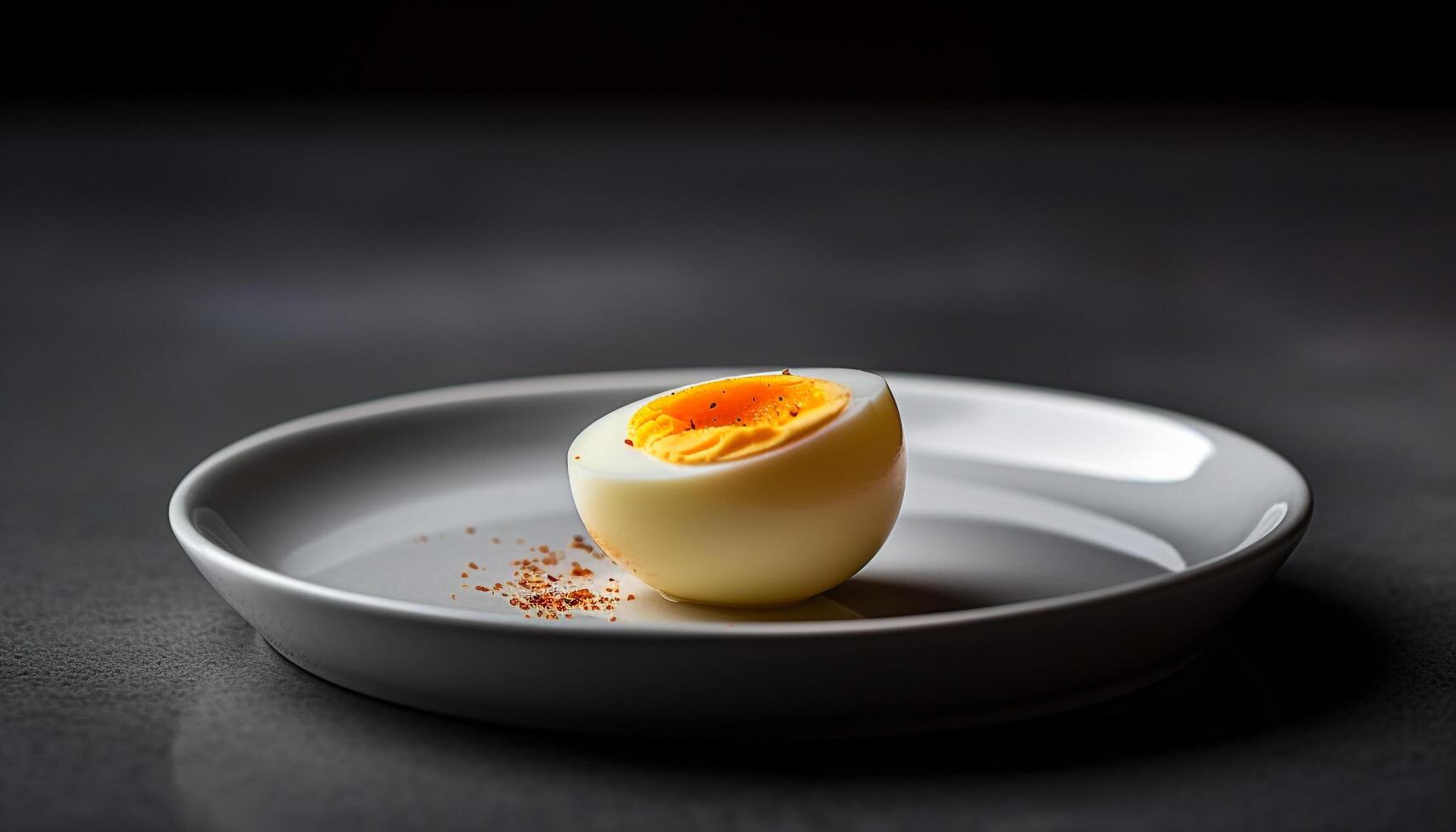 Organic boiled egg plate healthy gourmet meal generated by AI photo