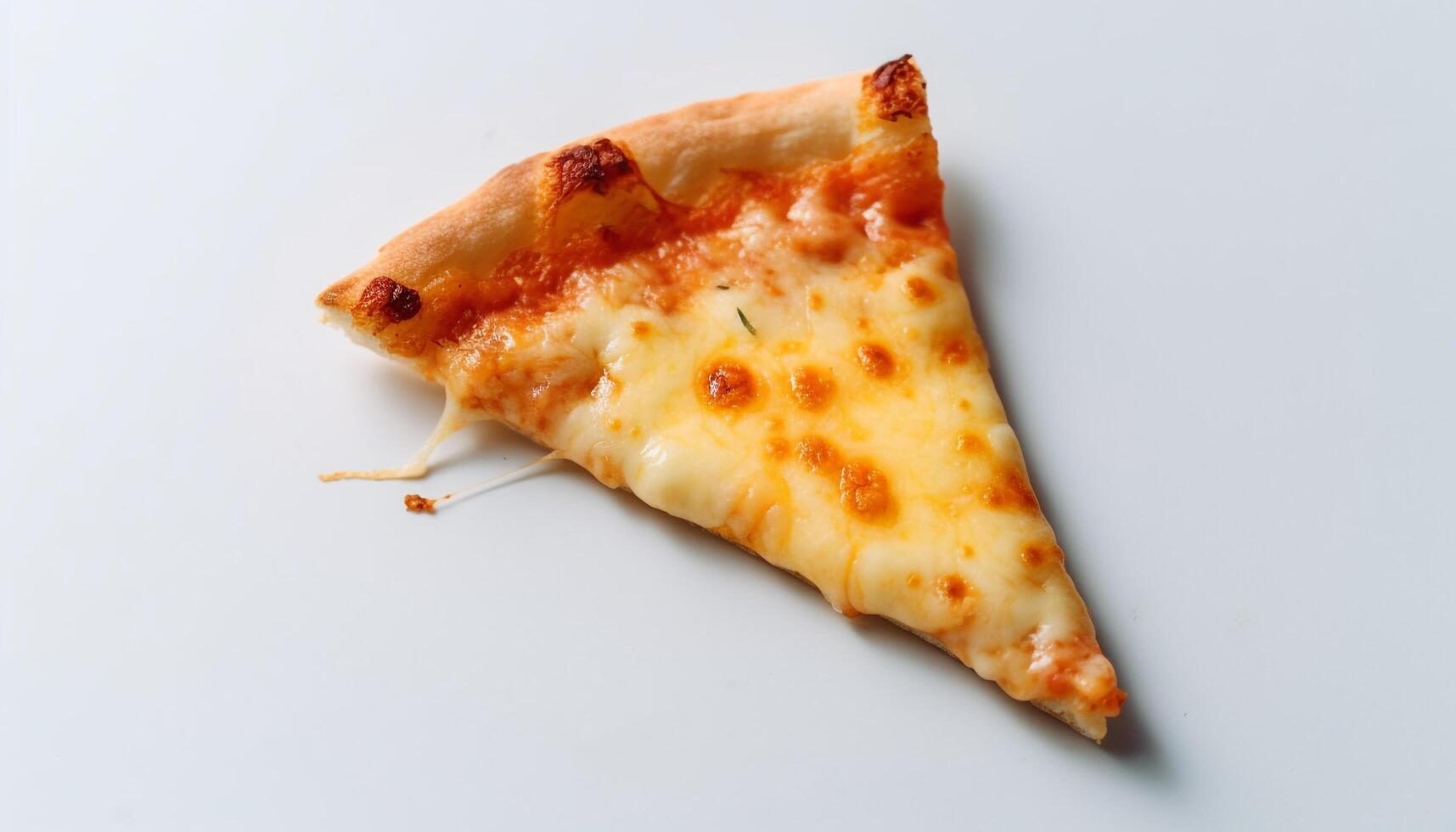 Gourmet pizza slice baked with mozzarella and pepperoni generated by AI photo