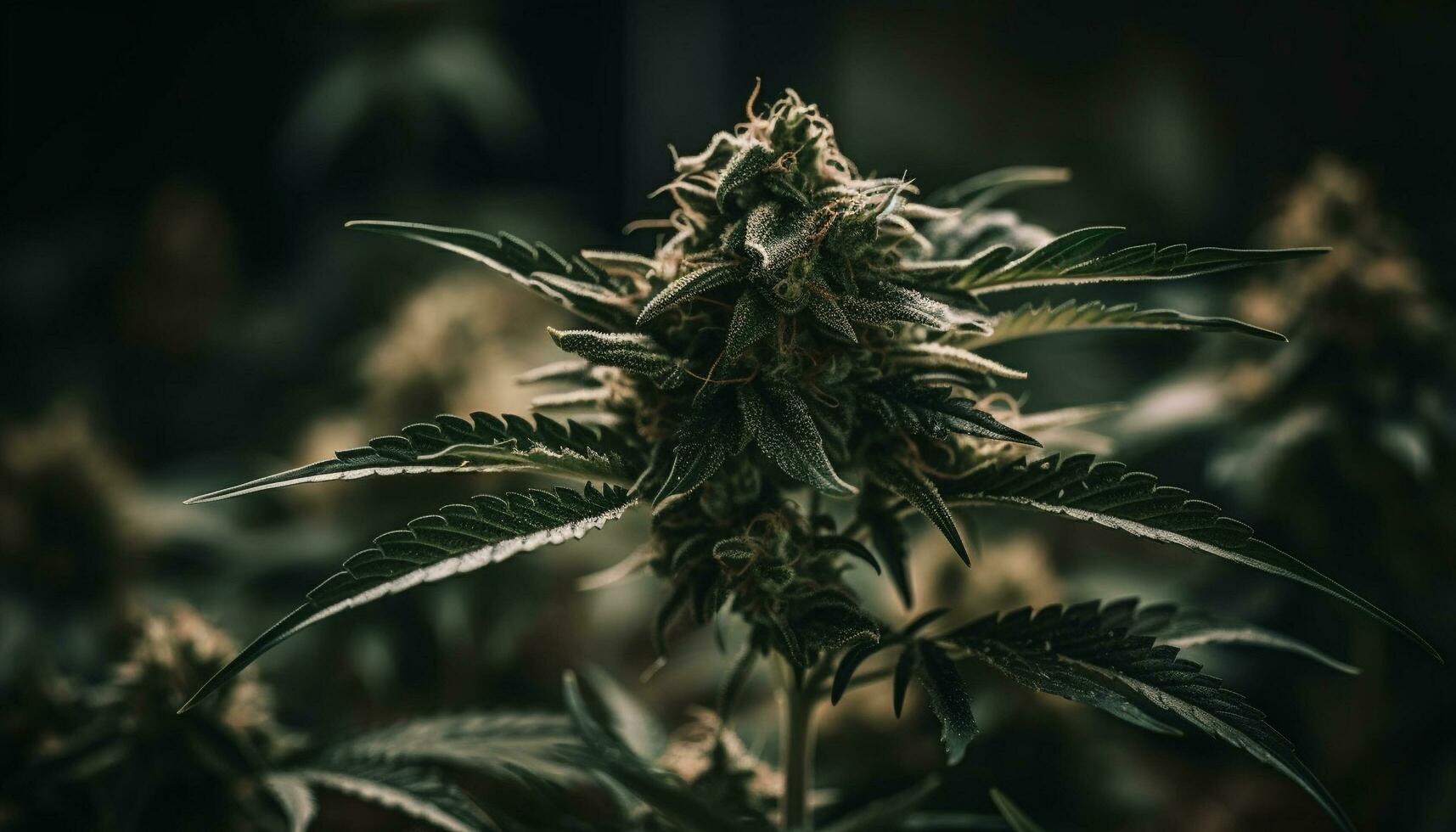 Organic cannabis plant symbolizes alternative medicine growth generated by AI photo