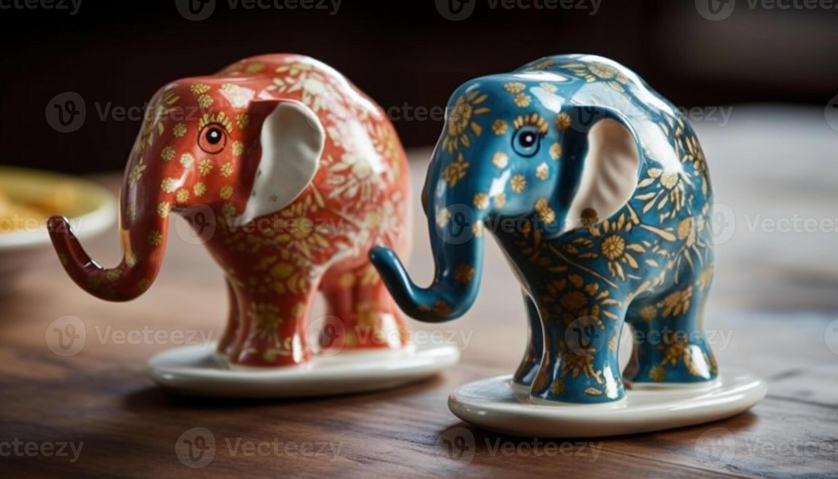 Ancient Indian elephant sculpture, ornate still life generated by AI photo