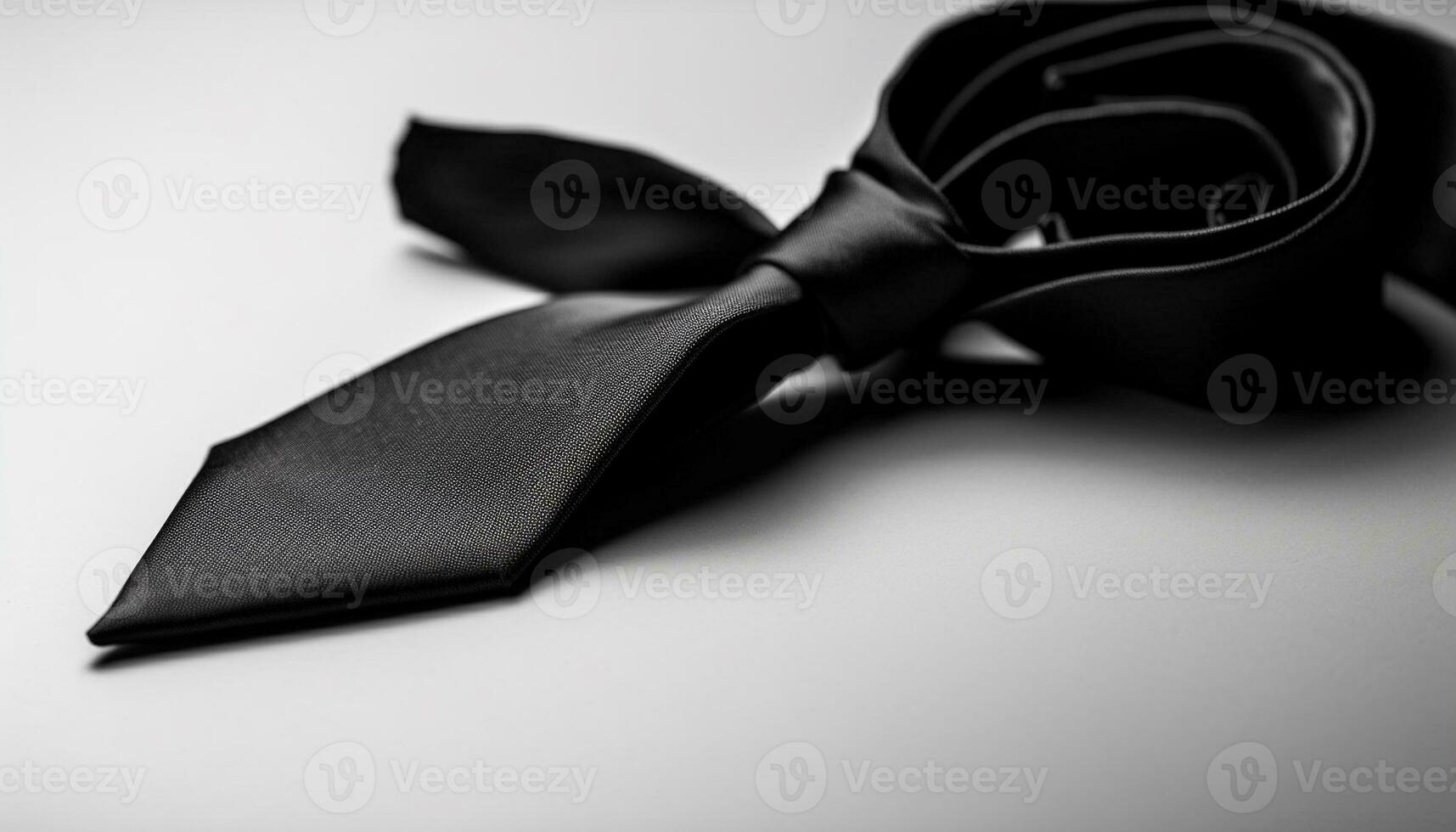 elegante negro Corbata atuendo para Boda ceremonia generado por ai foto