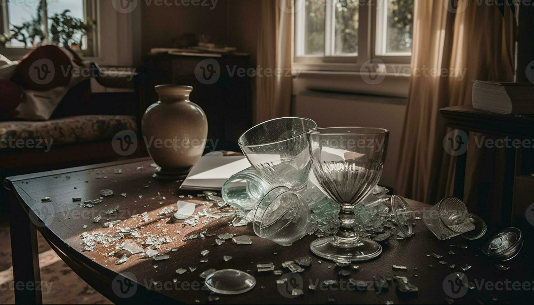 Elegant still life of wine in luxurious home generated by AI photo