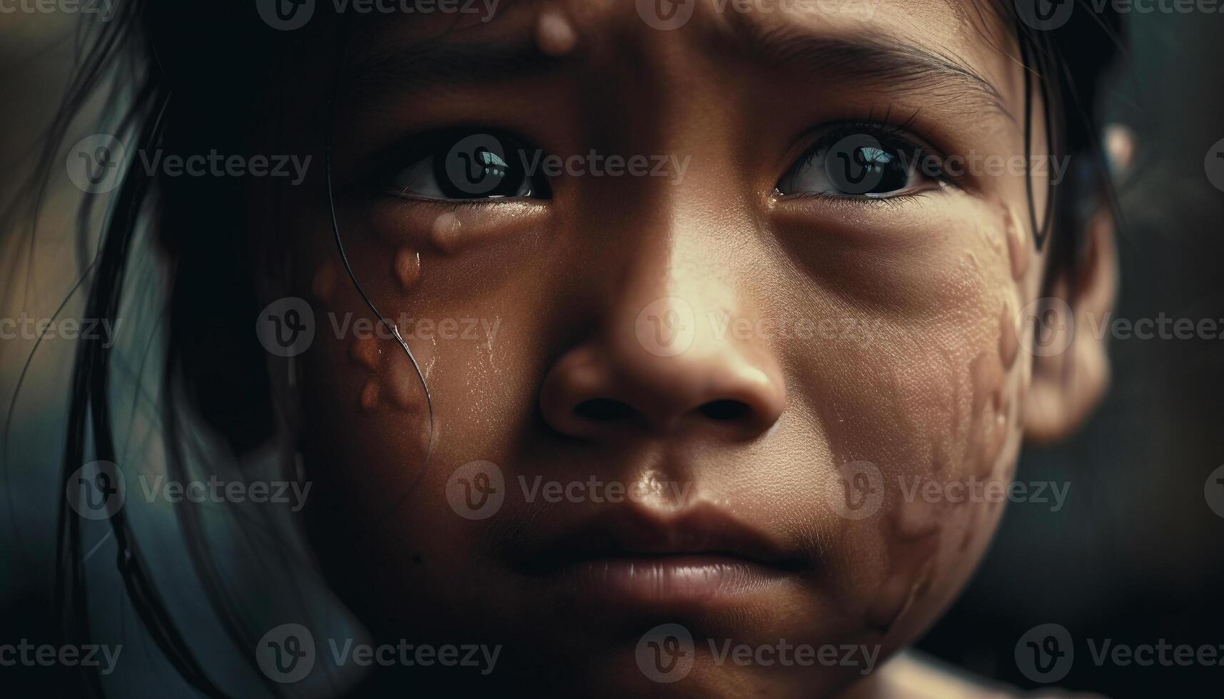 linda retrato de un pequeño niña sonriente generado por ai foto