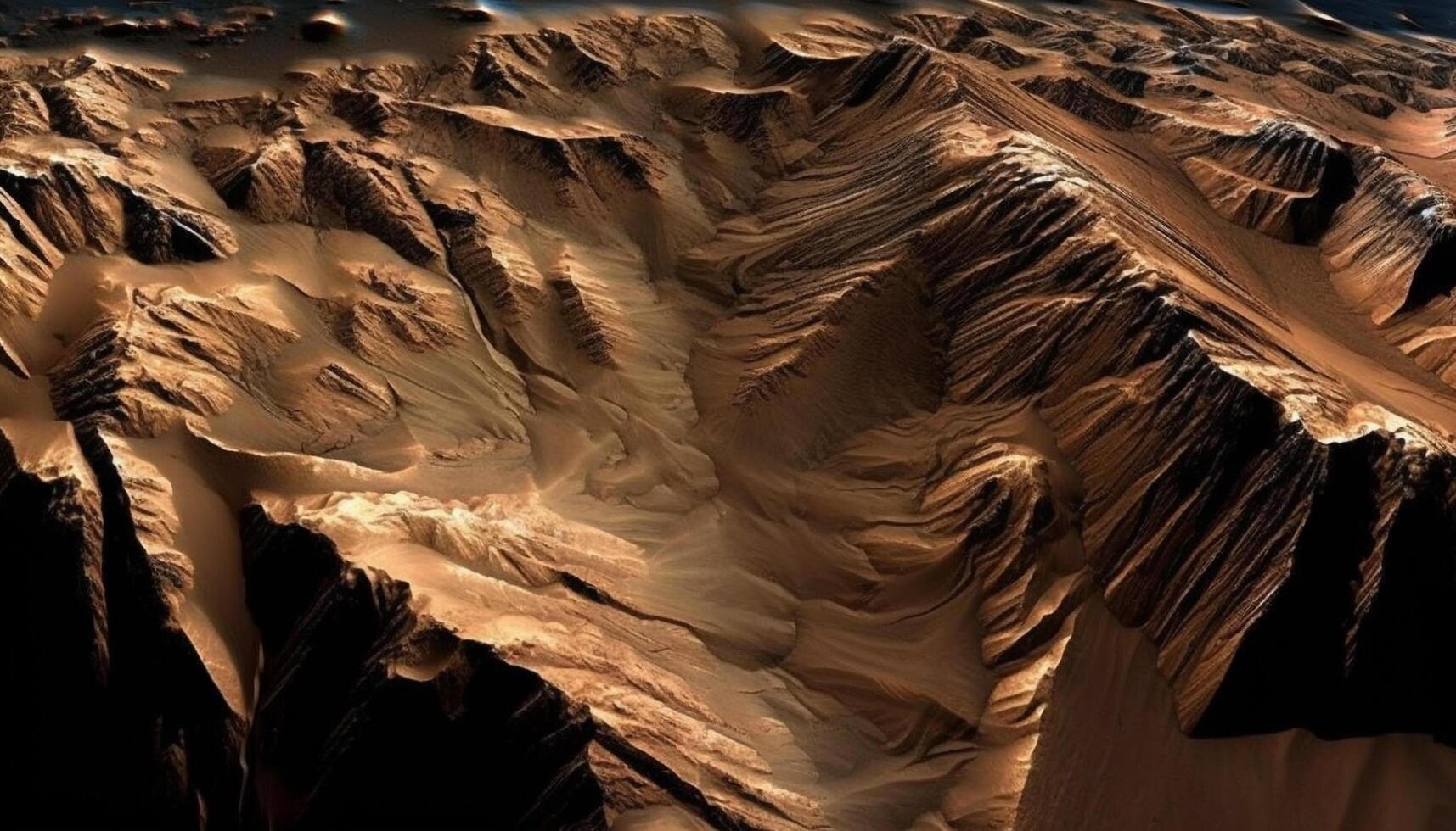 Stone formation framed by awe inspiring mountain range generated by AI photo