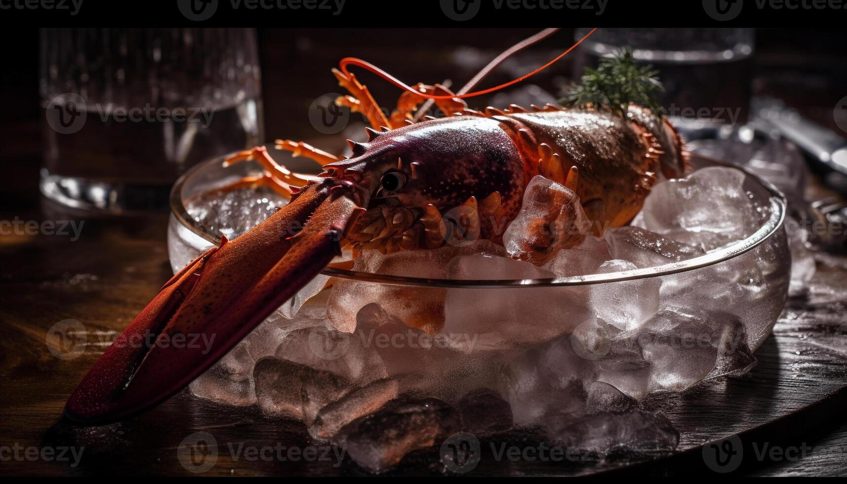 Grilled seafood on plate nature healthy appetizer generated by AI photo