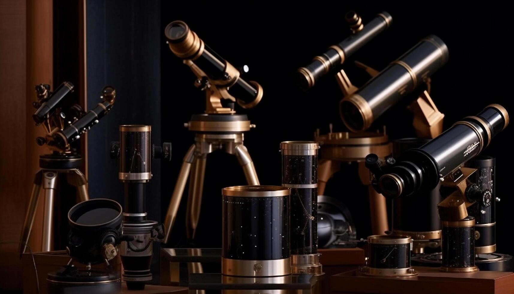 Close up discovery Magnification reveals scientific microscope focus generated by AI photo