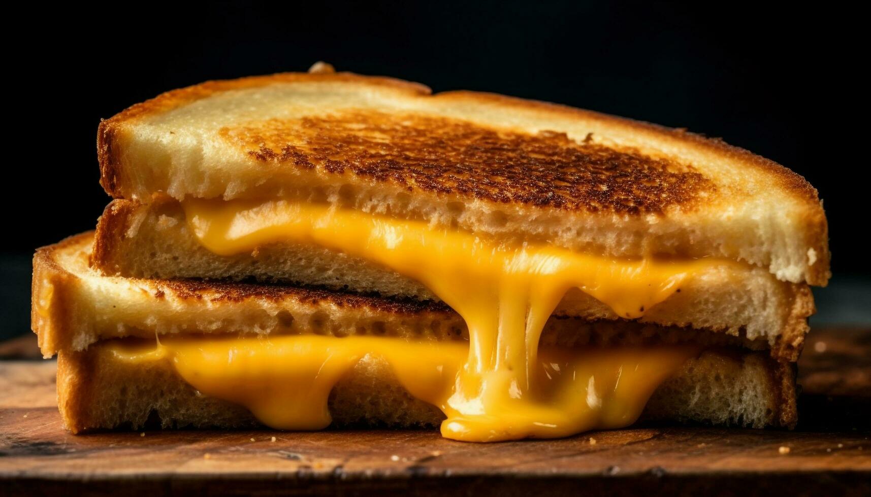 Gourmet grilled cheese sandwich, indulgent comfort food generated by AI photo