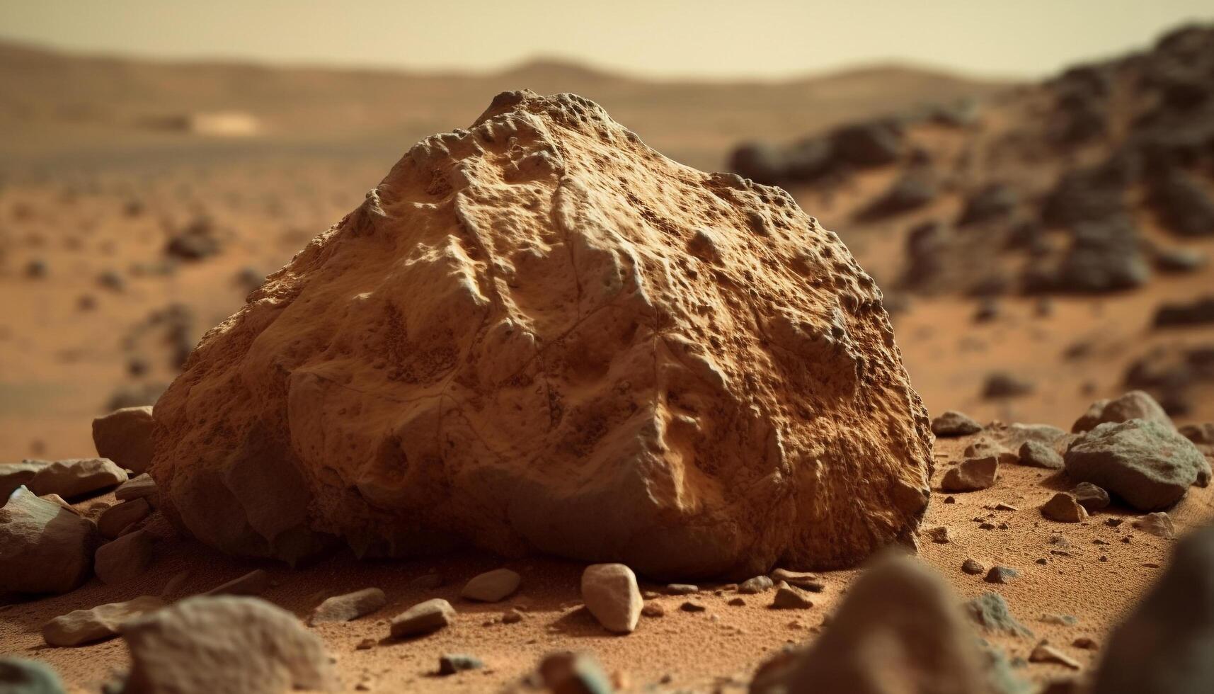 Sunset over eroded sandstone, extreme terrain beauty generated by AI photo