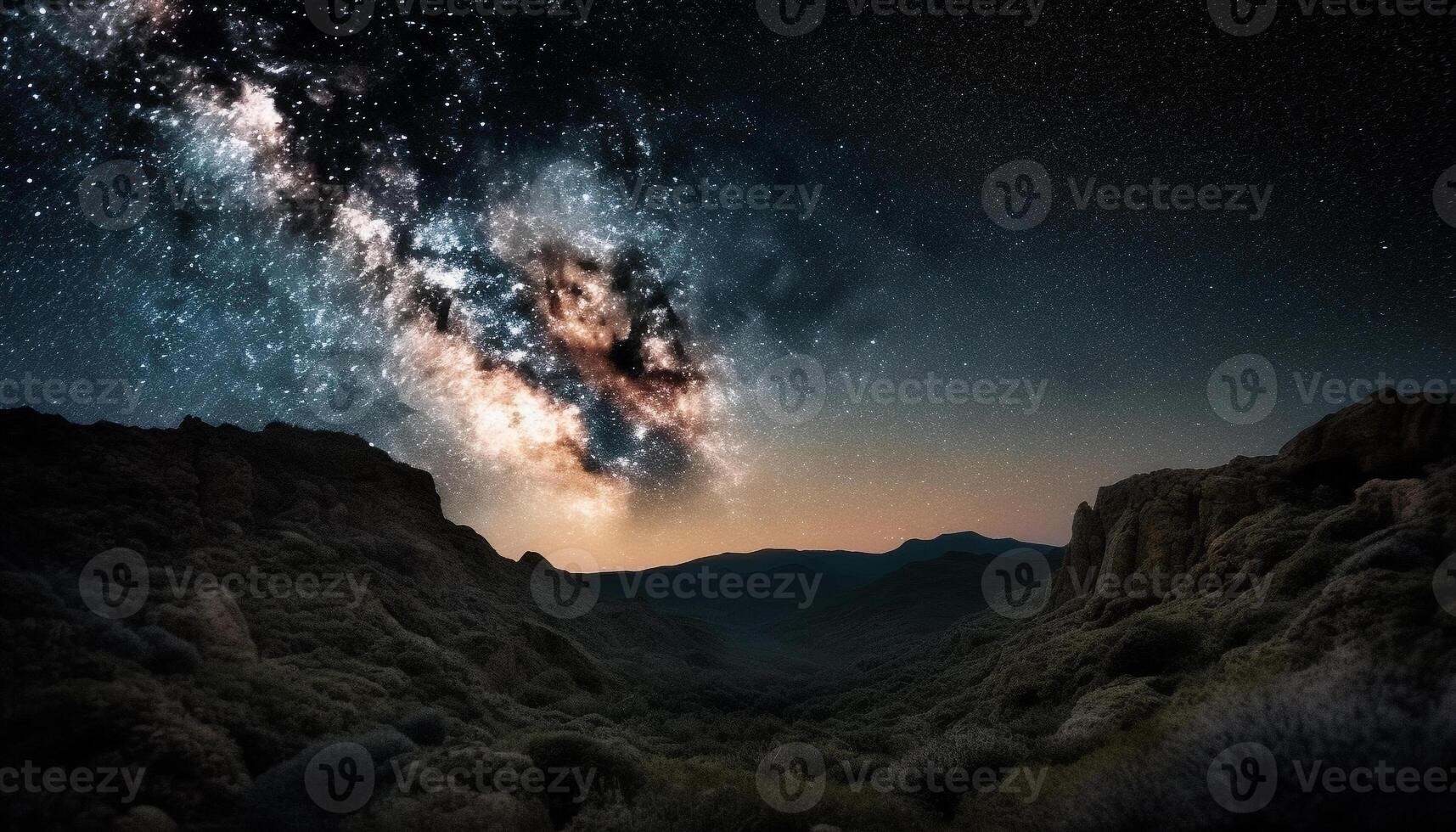 lechoso camino galaxia brilla en majestuoso noche cielo generado por ai foto