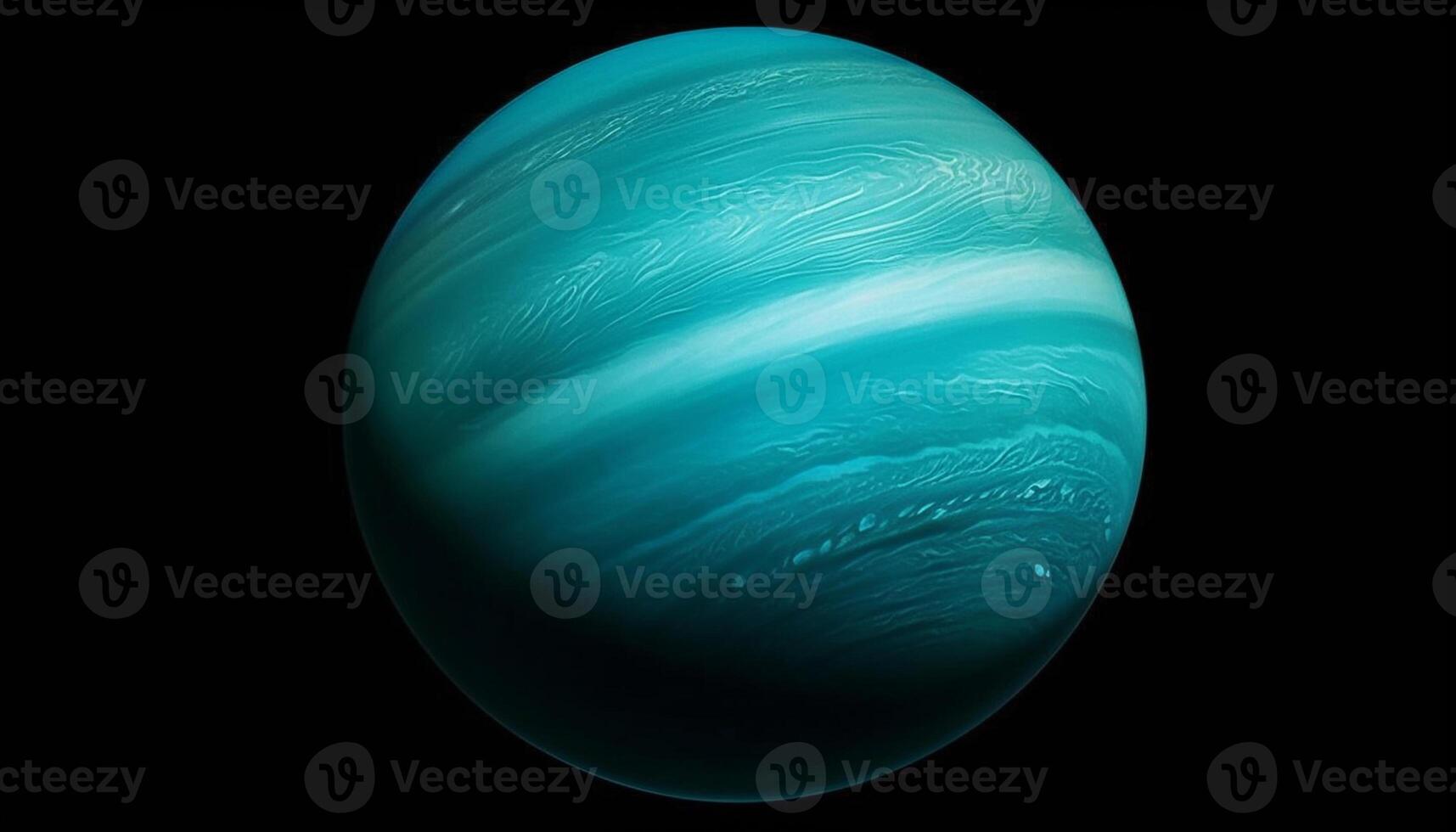 Abstract sphere glows in blue underwater liquid generated by AI photo