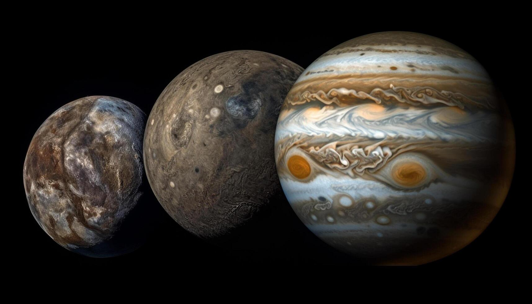 Galaxy sphere levitates in space dark abyss generated by AI photo