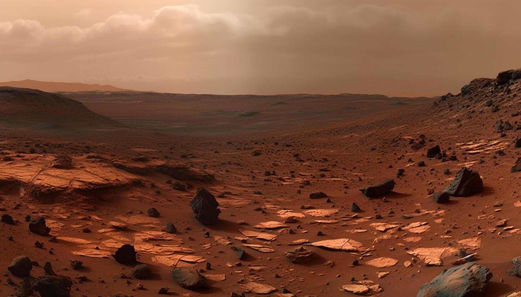 Majestic mountain range, eroded sandstone, extreme terrain generated by AI photo