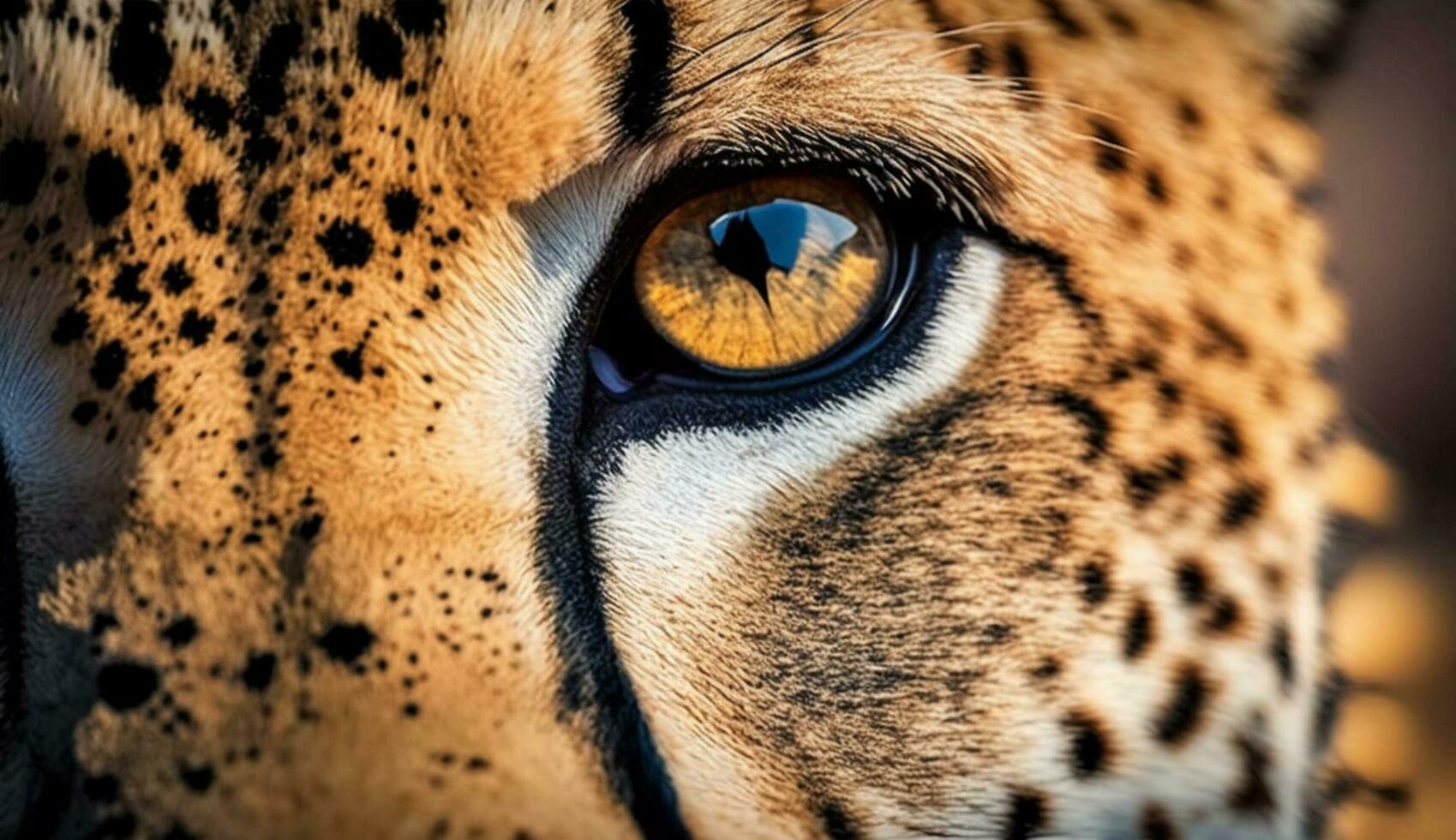 Spotted feline staring beauty of nature wildlife generated by AI photo
