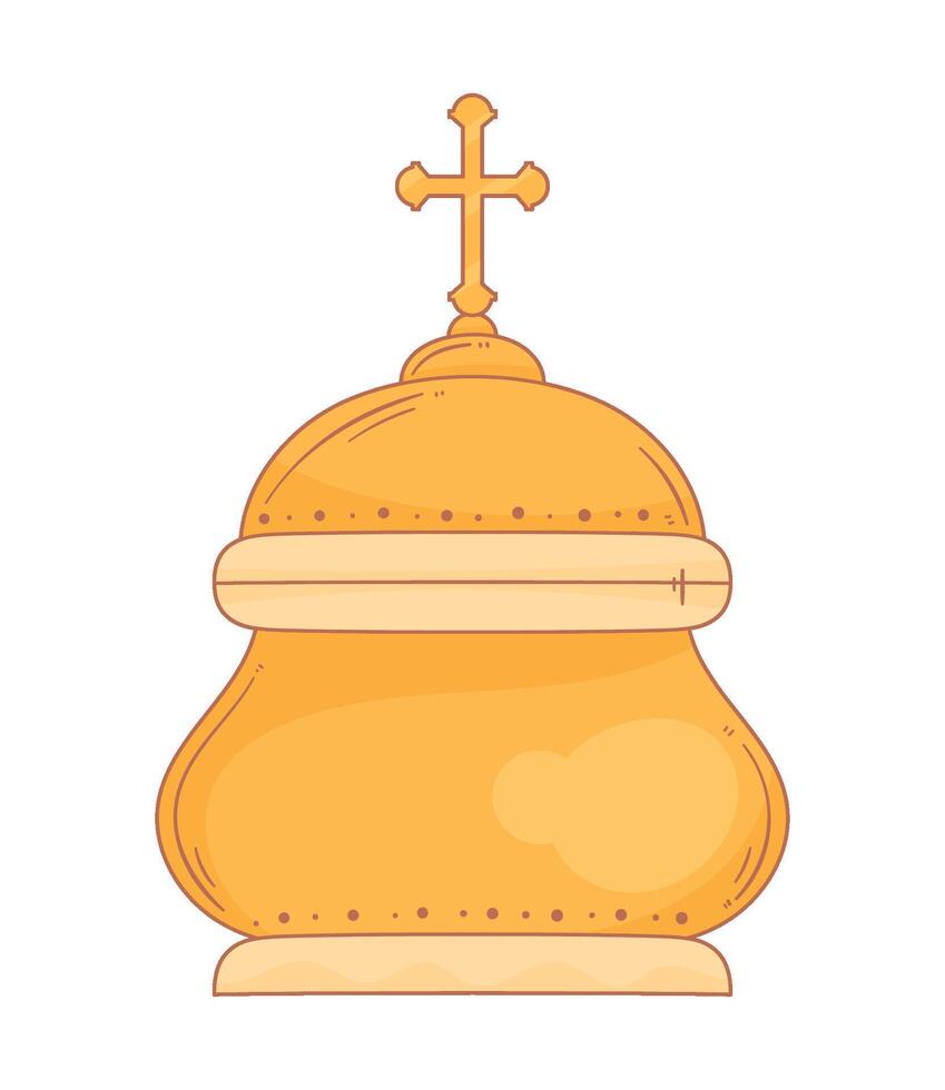 católico sagrado dorado cofre icono vector