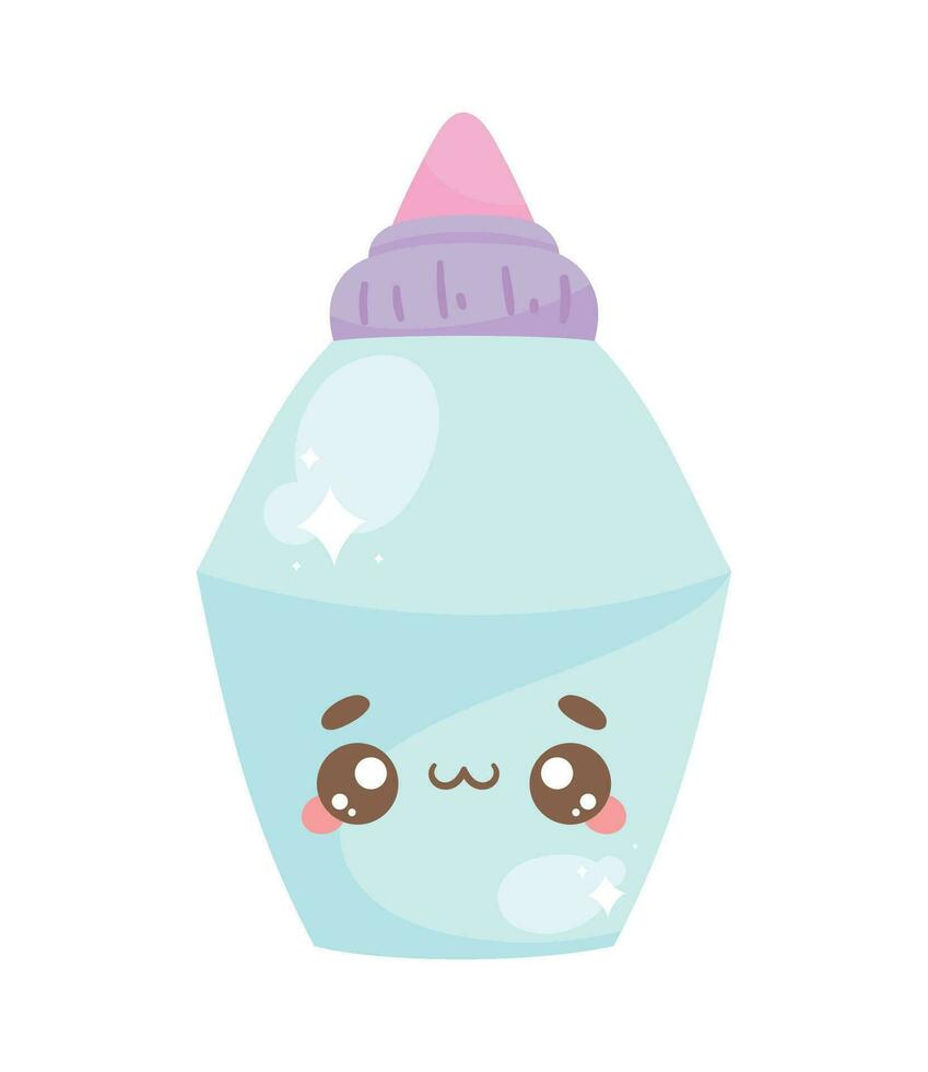 pegamento botella kawaii cómic personaje vector