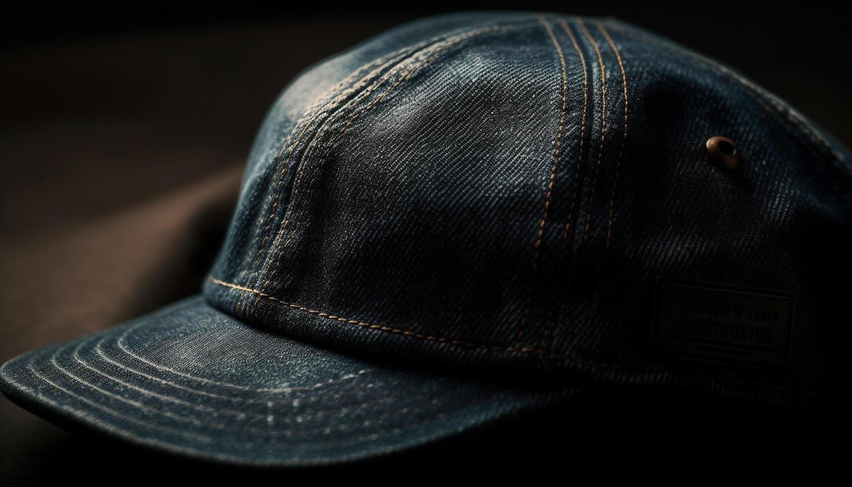 Elegant denim baseball cap on modern background generated by AI photo