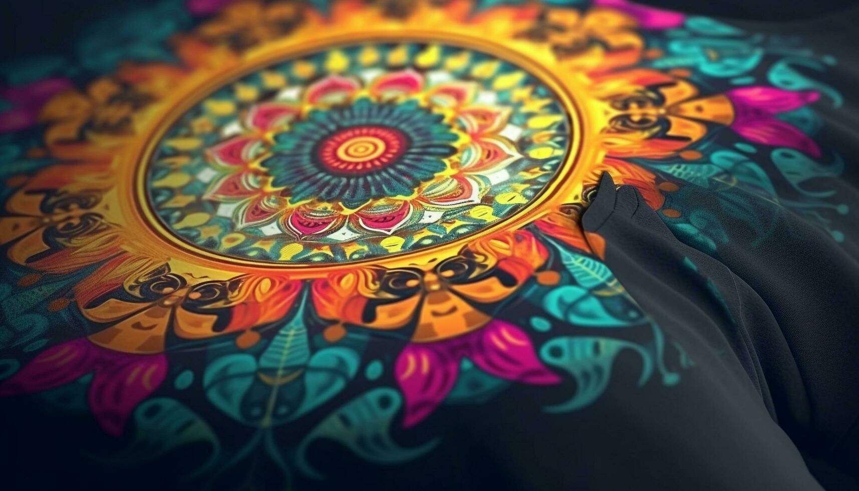 Mandala symbolizes spirituality and indigenous culture elegance generated by AI photo