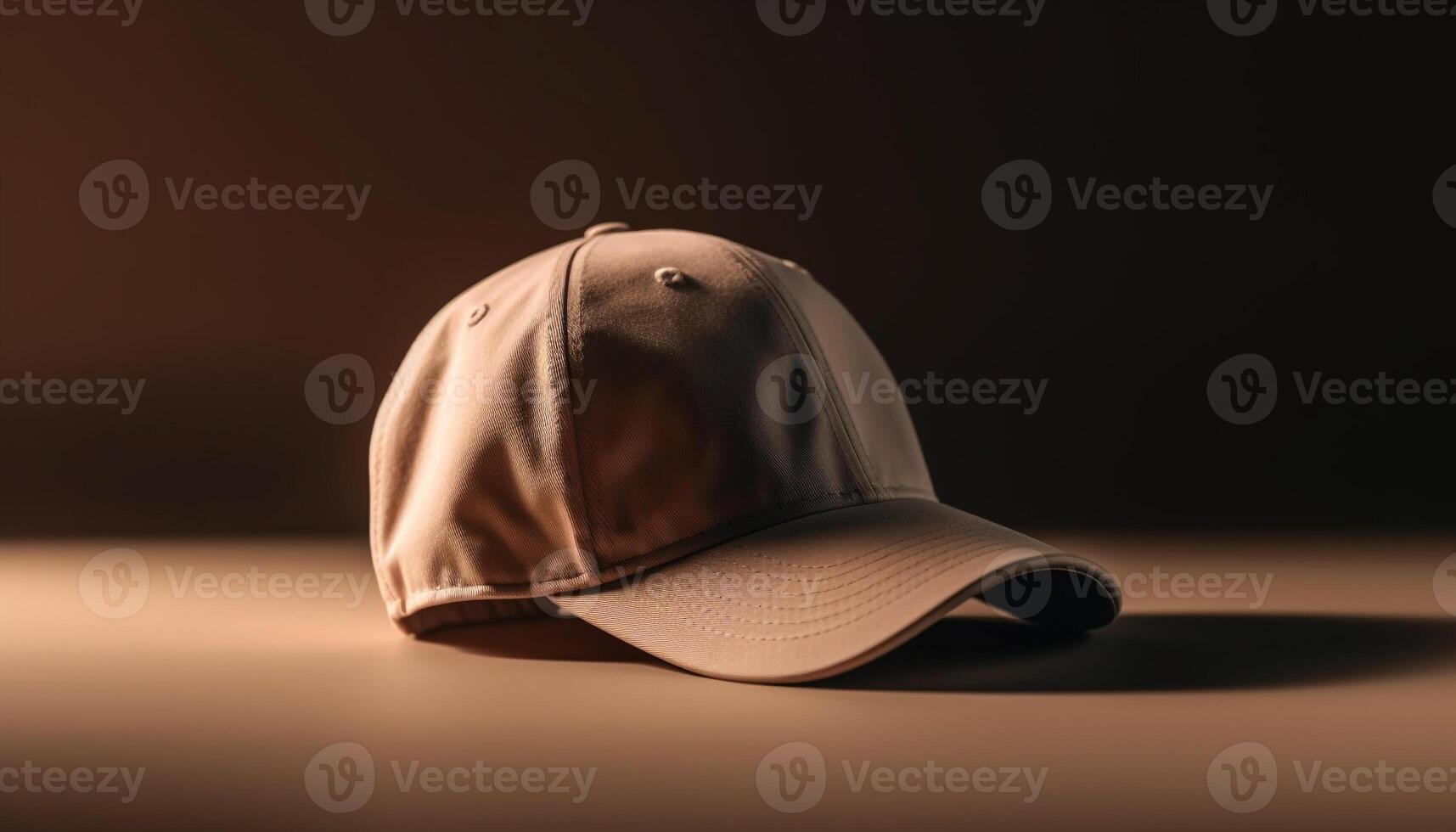 Modern baseball cap design on black background generated by AI photo