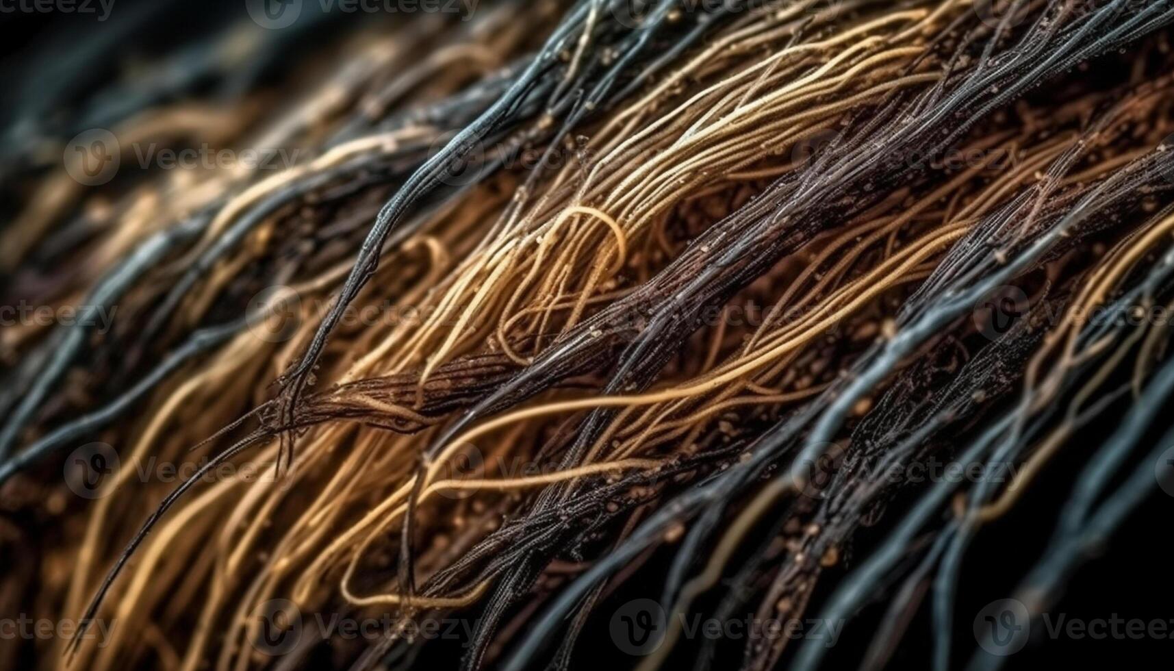 Twisted copper wire glows with electricity flowing generated by AI photo