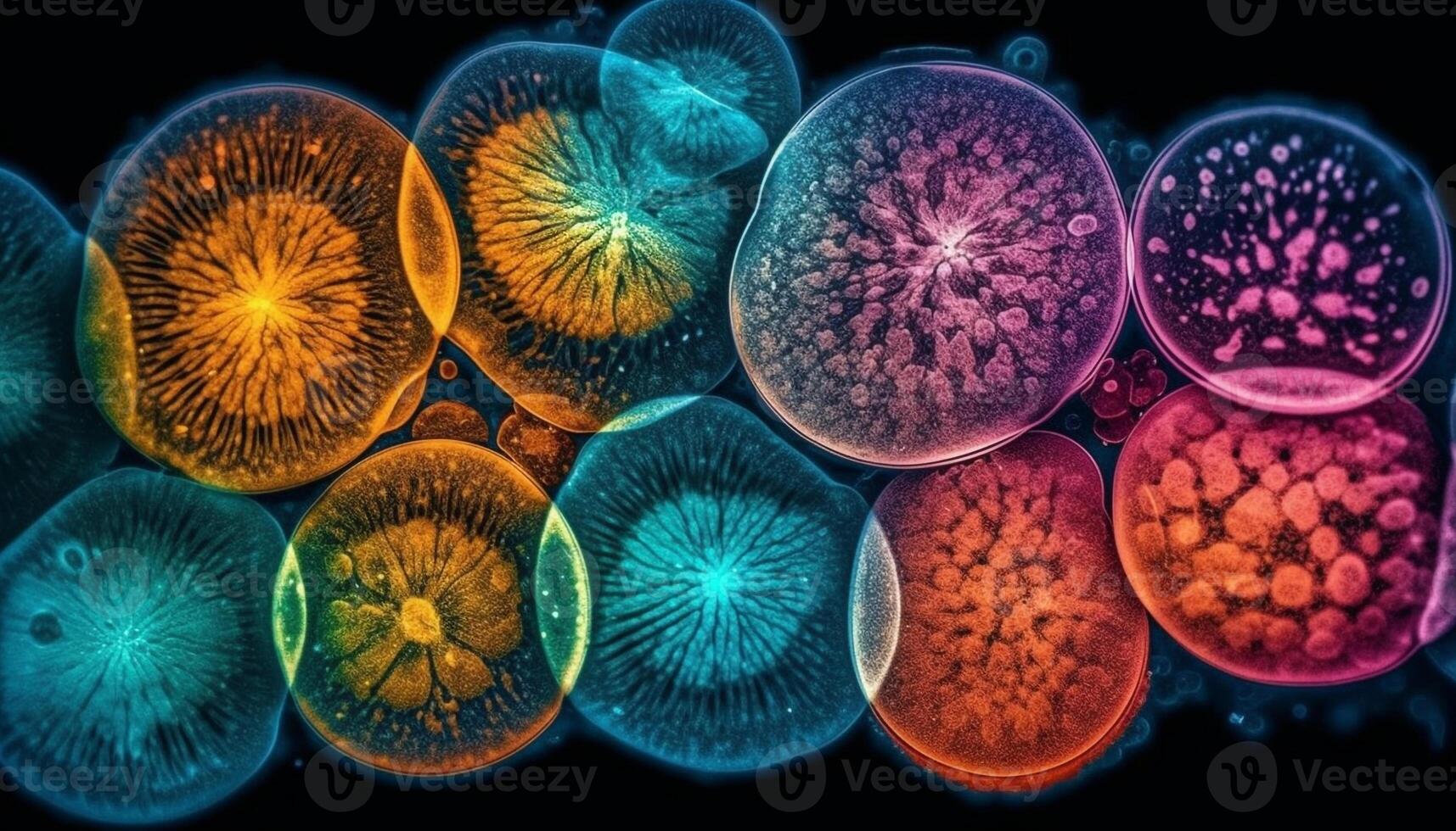 Abstract design of magnified human blood cells generated by AI photo