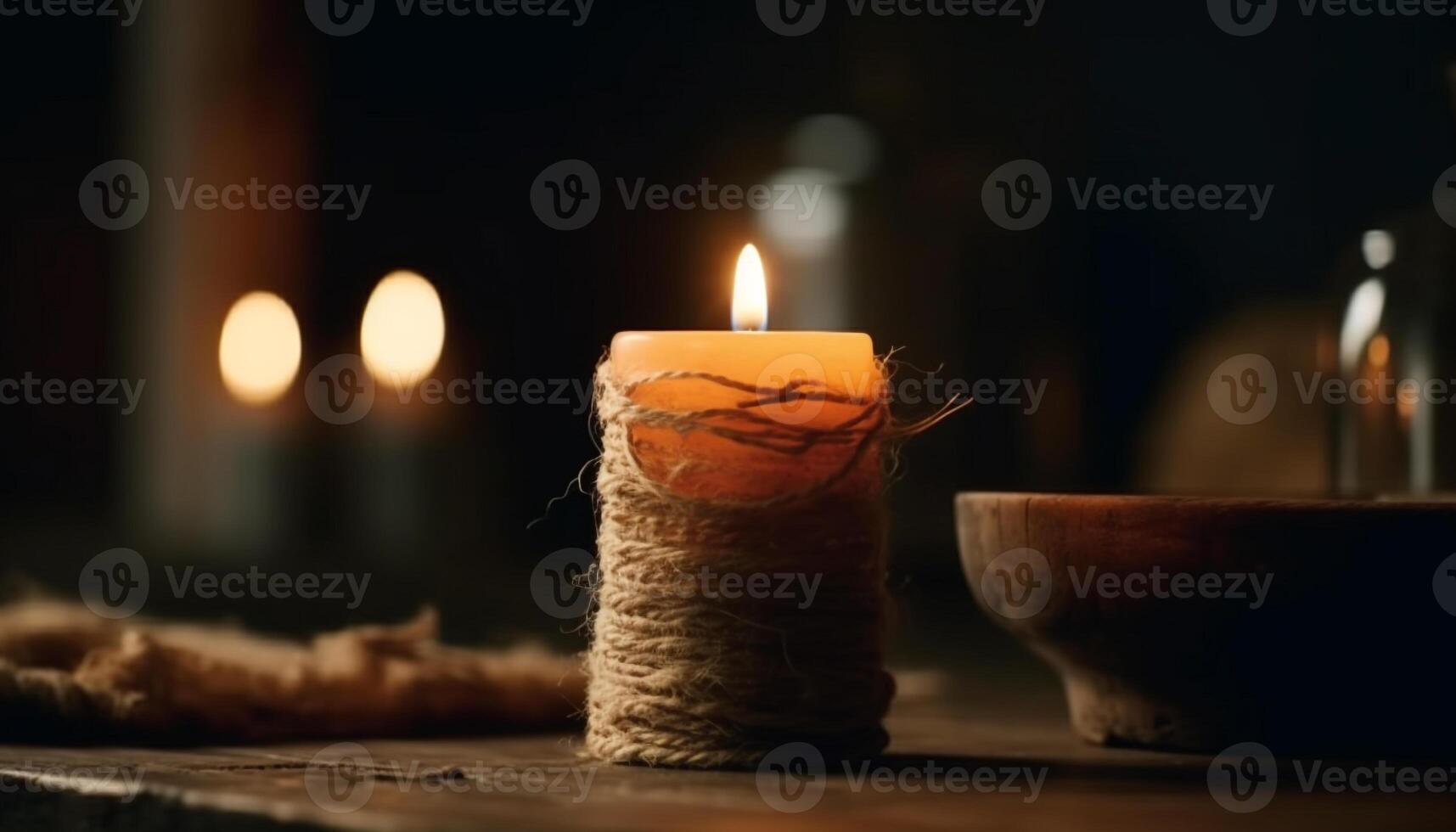 natural fenómeno de fuego esclarecedor rústico decoración generado por ai foto