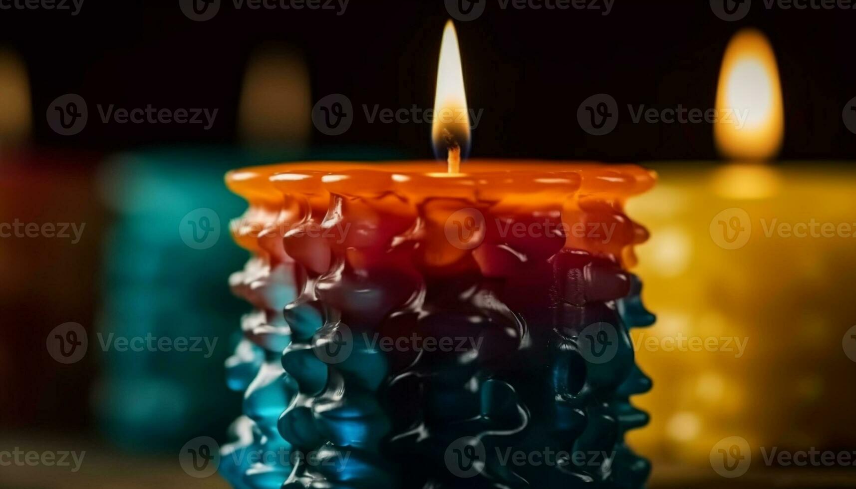 Candlelit celebration brings warmth to winter night generated by AI photo