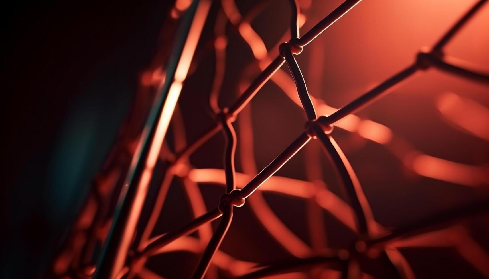 Electric abstract wire grid glows futuristic design generated by AI photo