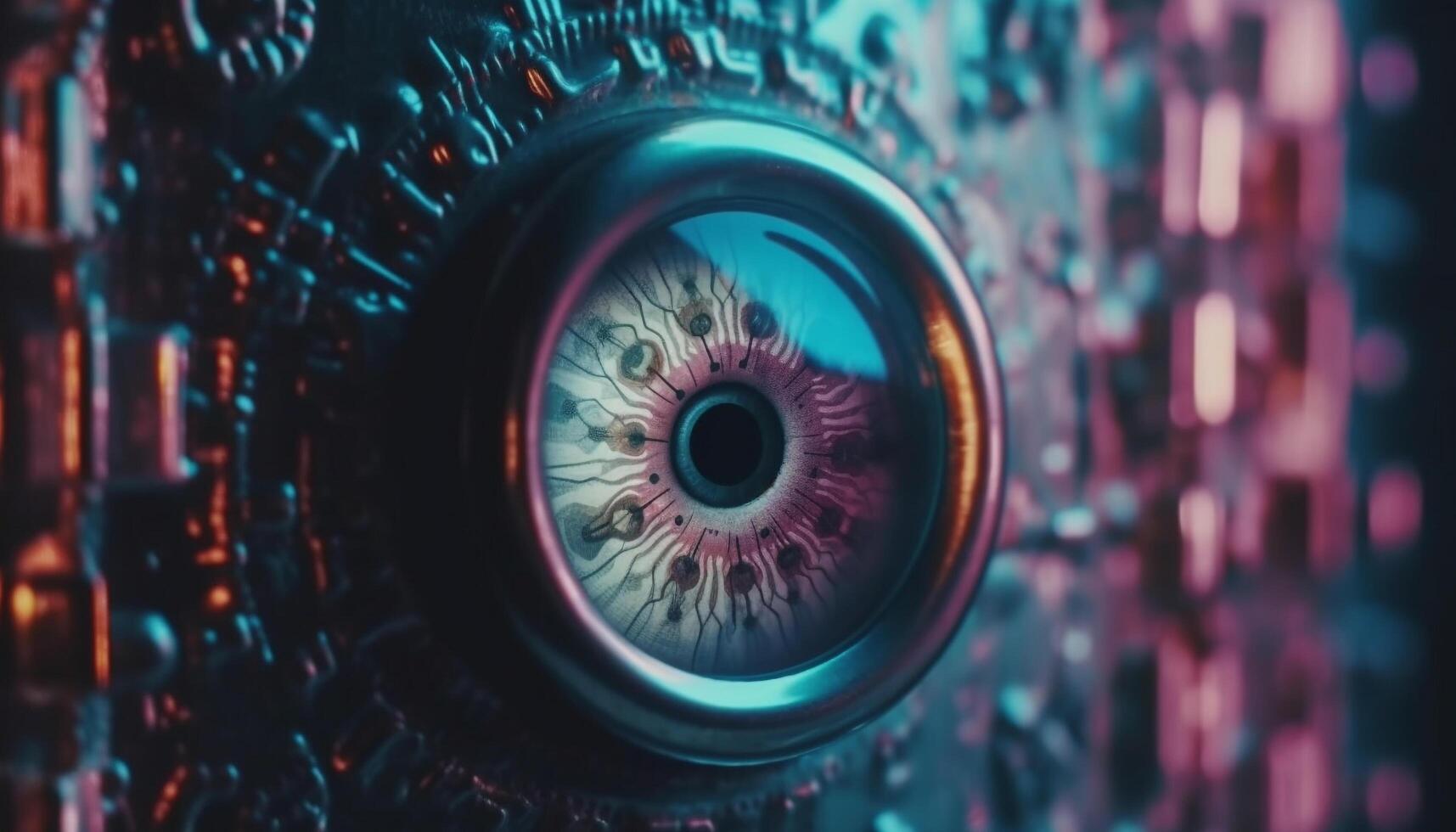 Looking at the future through robotic eyes generated by AI photo