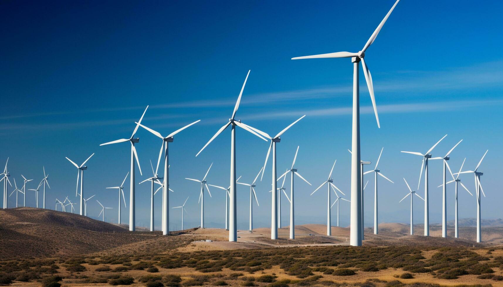 Spinning blade harnesses wind for sustainable power generated by AI photo