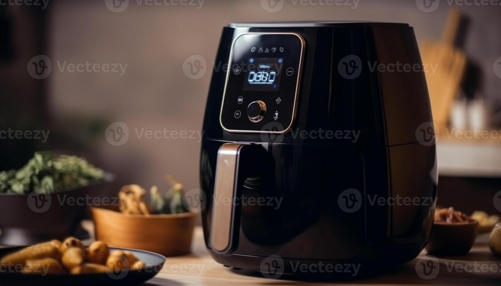 recién horneado un pan en rústico cocina mesa generado por ai foto