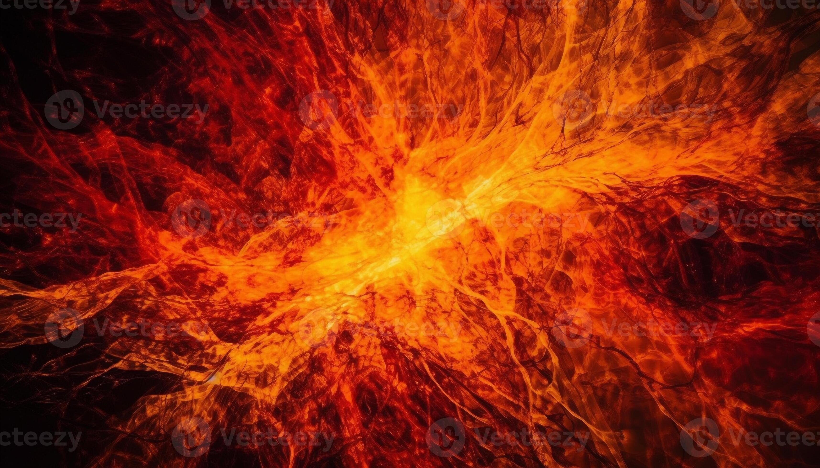 Glowing inferno ignites wallpaper in fiery explosion generated by AI