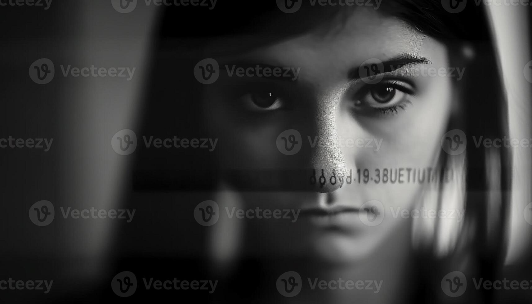 hermosa joven mujer en soledad, mirando triste generado por ai foto