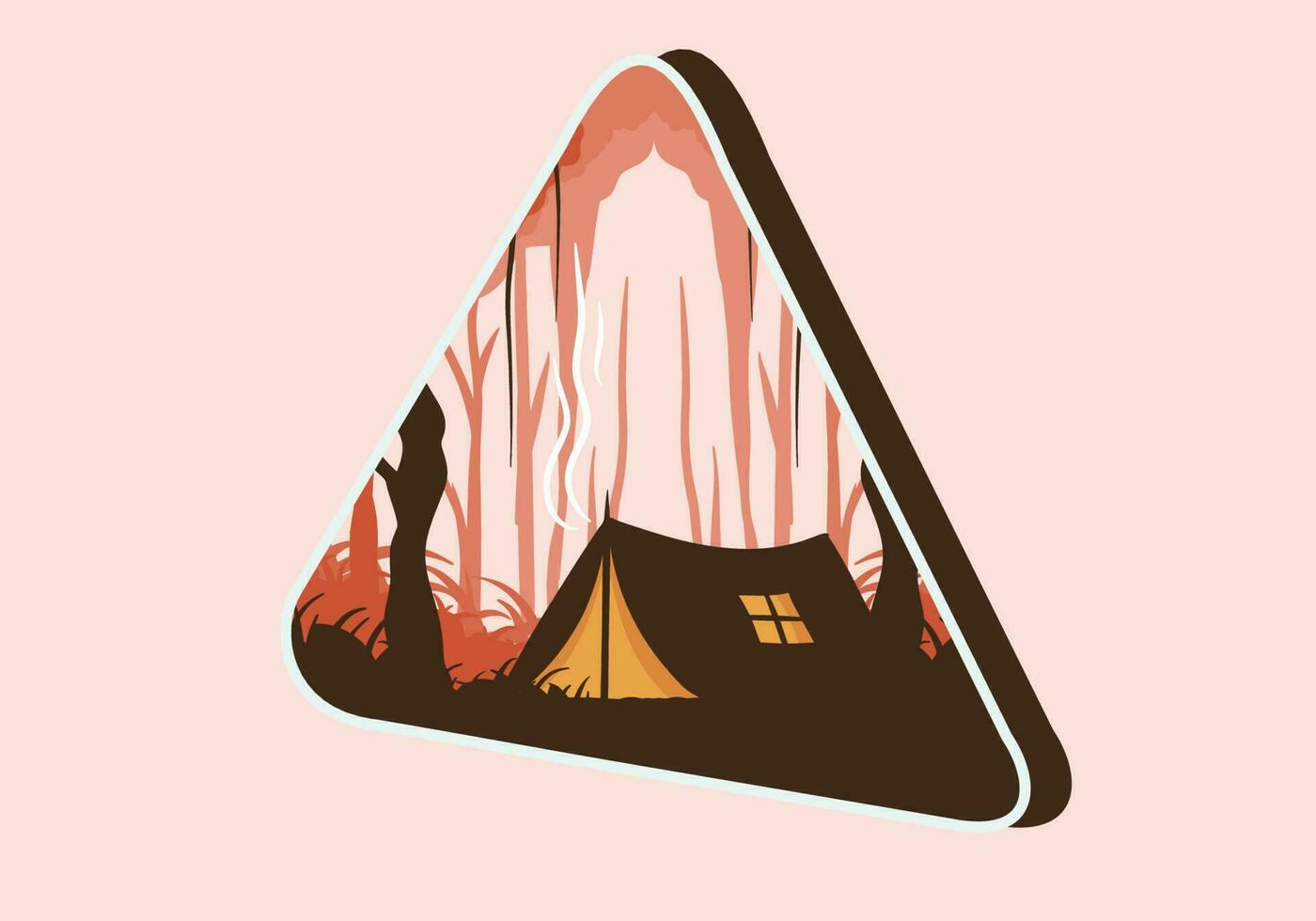 Colorful flat illustration of camping in the jungle vector