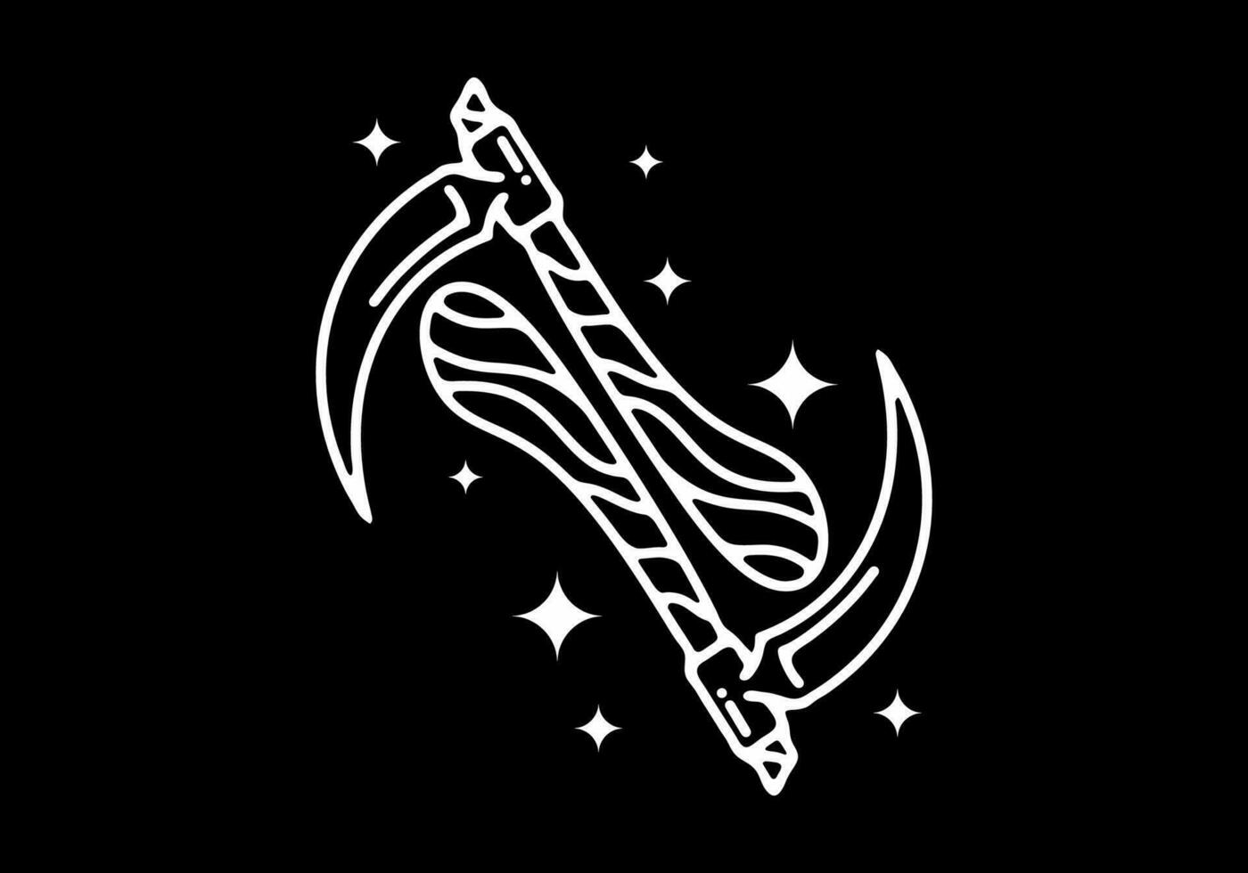 Illustration tattoo art design of sickle vector