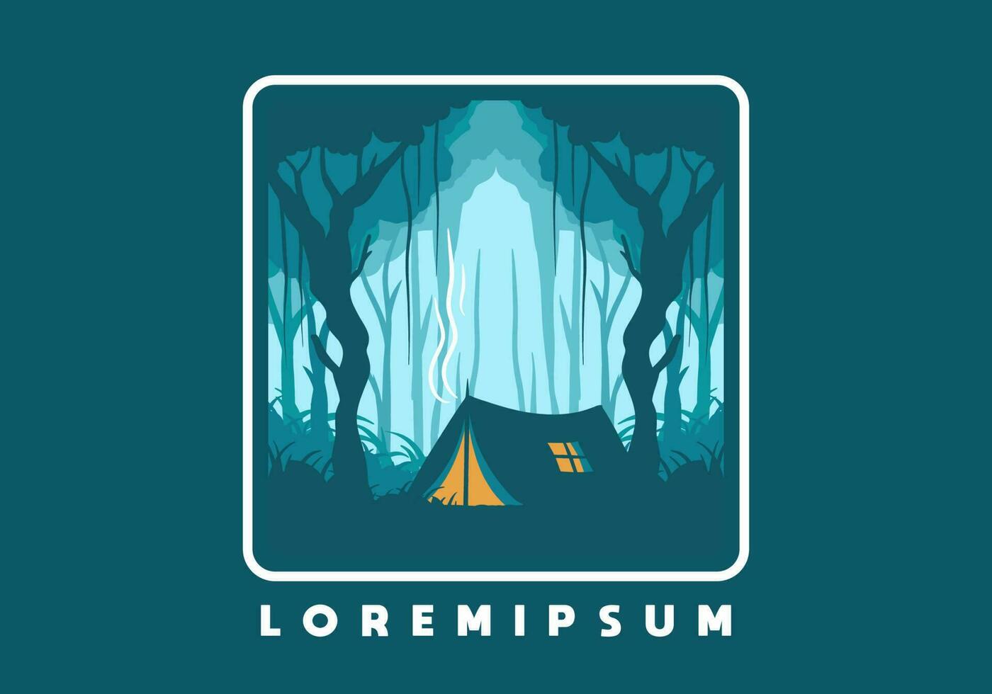 Colorful flat illustration of camping in the jungle vector