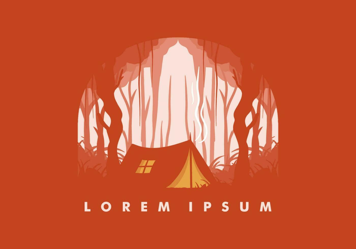 Colorful flat illustration of camping in the jungle vector