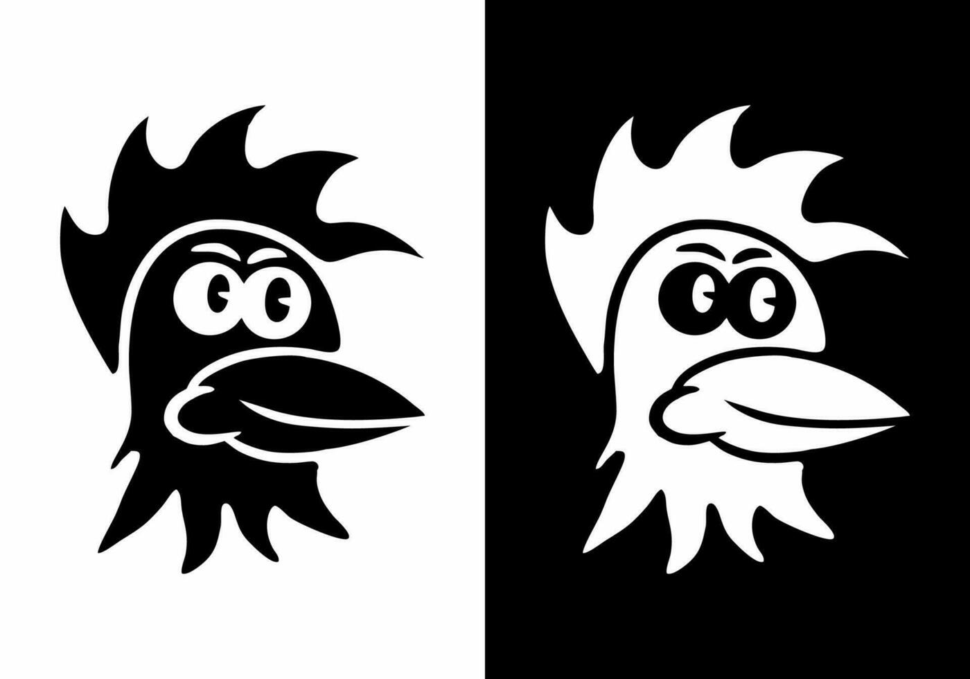 Black and white tattoo design of rooster head vector