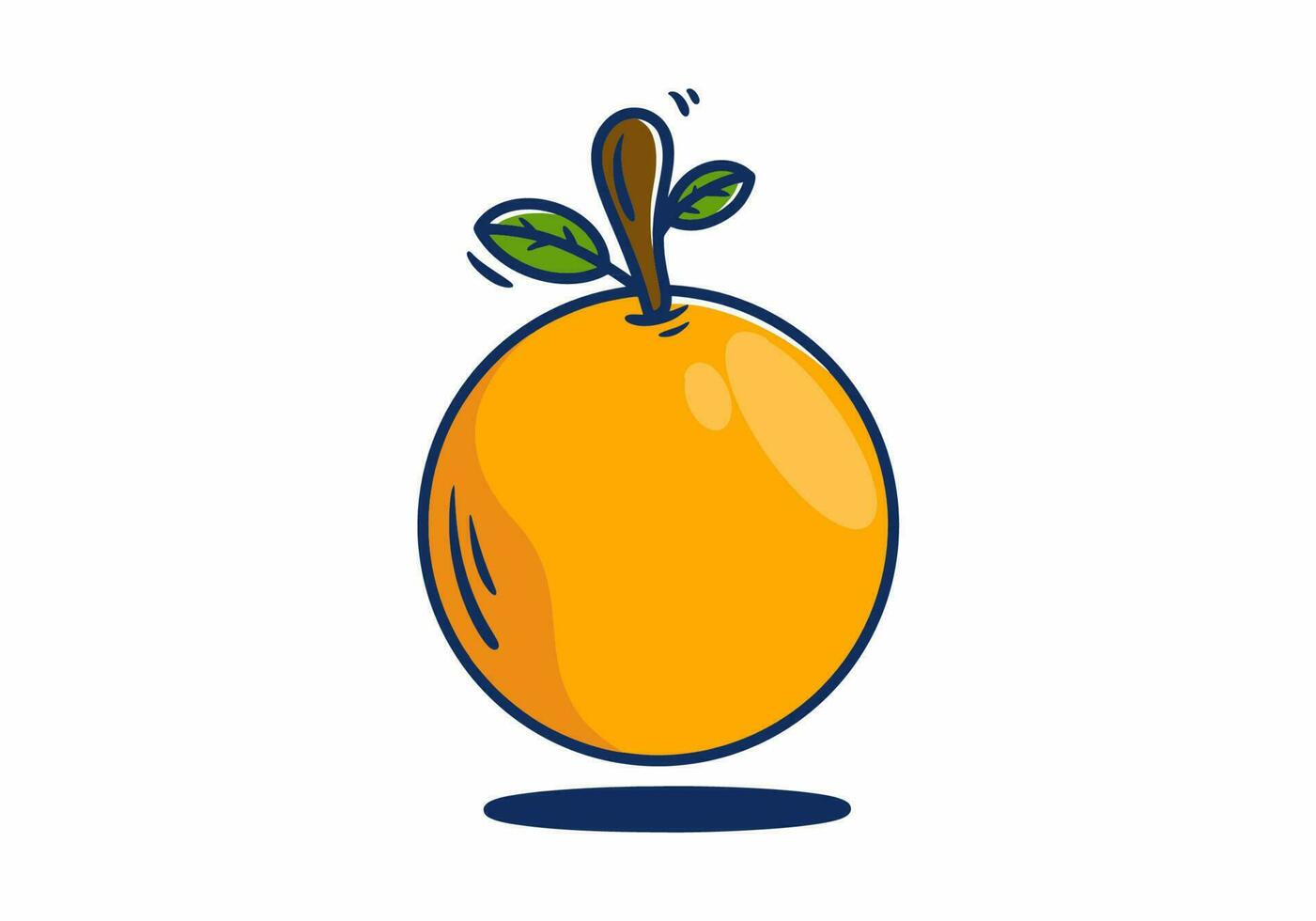 flat Illustration design of a orange fruit vector