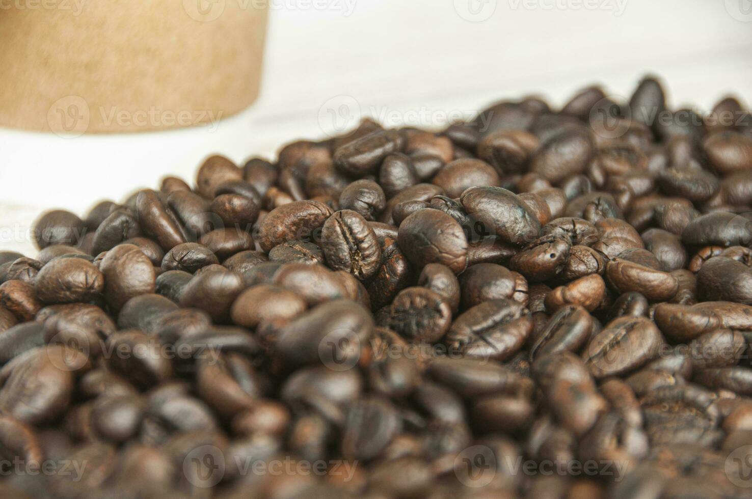 Coffee beans with customizable space for text or ideas. Copy space and coffee concept photo