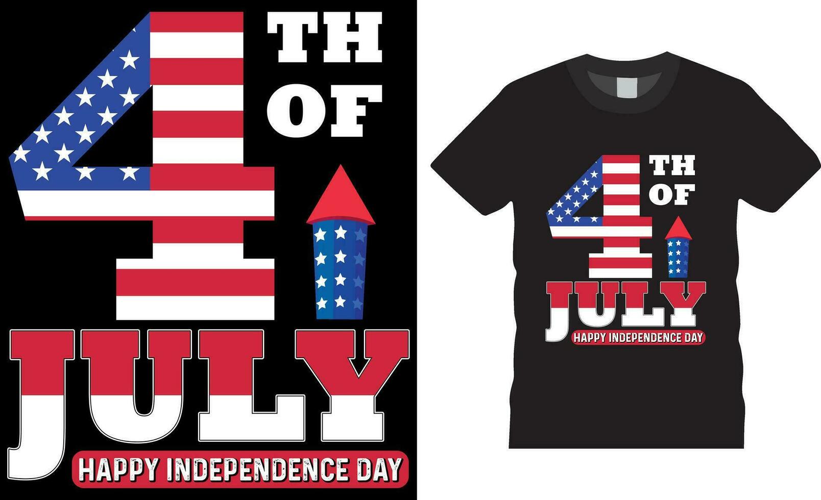 Happy 4th July Independence Day t shirt design vector template. 4th July Independence Day