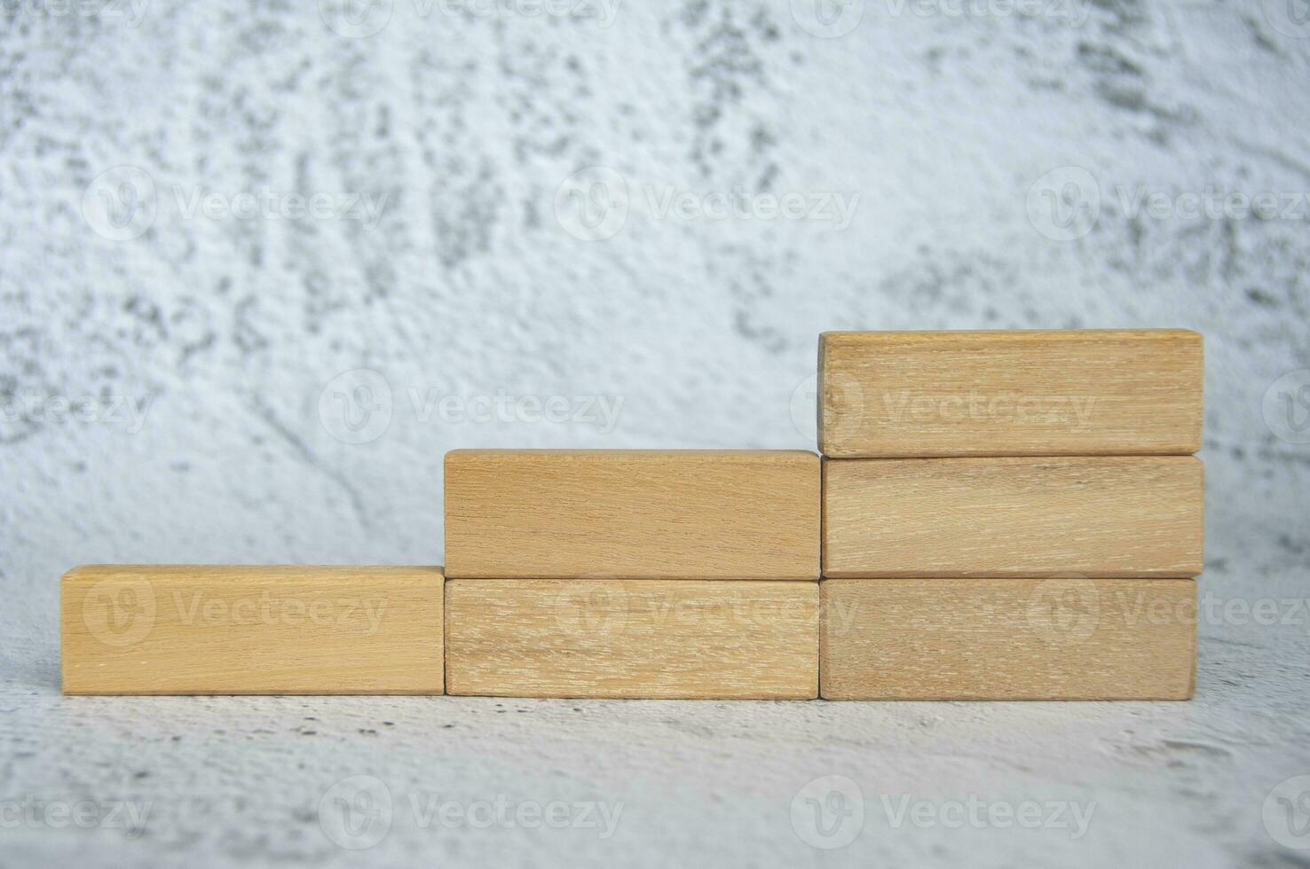Front view of stacking wooden blocks with customizable space for text. Copy space. photo