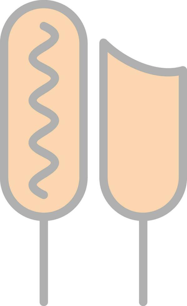 Corn dog Vector Icon Design