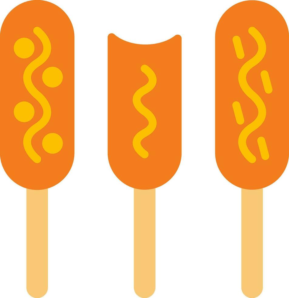 Corn dog Vector Icon Design