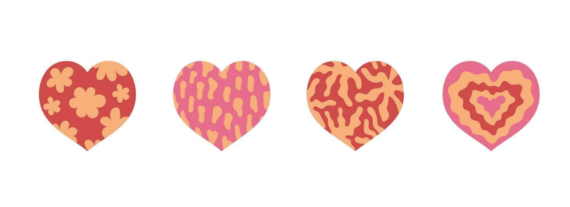 Abstract hearts set vector