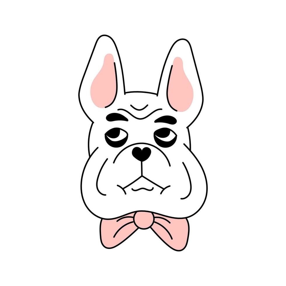 Retrato de bulldog francés vector