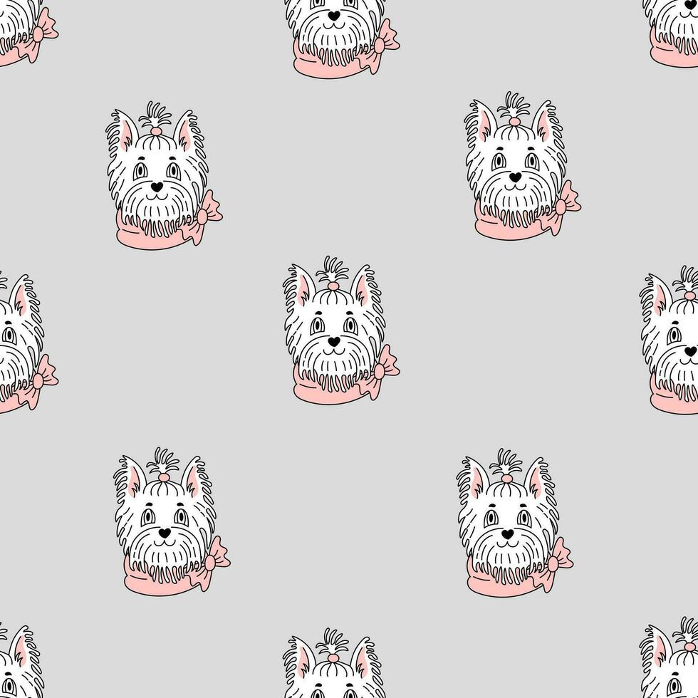 Yorkshire Terrier Seamless Pattern vector