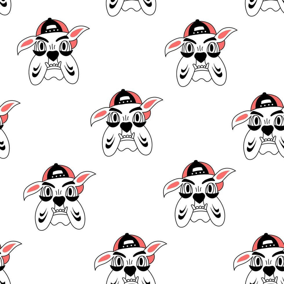 Angry Dog Seamless Pattern vector