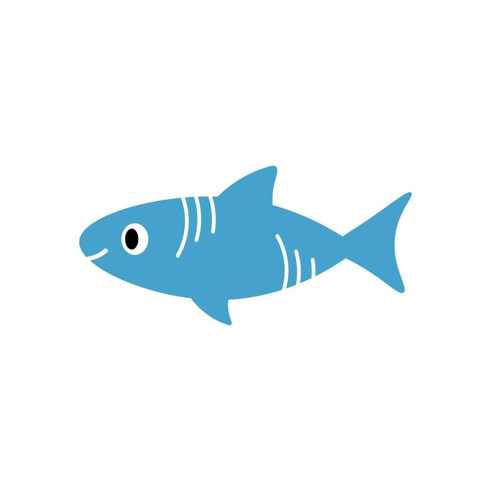 Fish blue silhouette vector