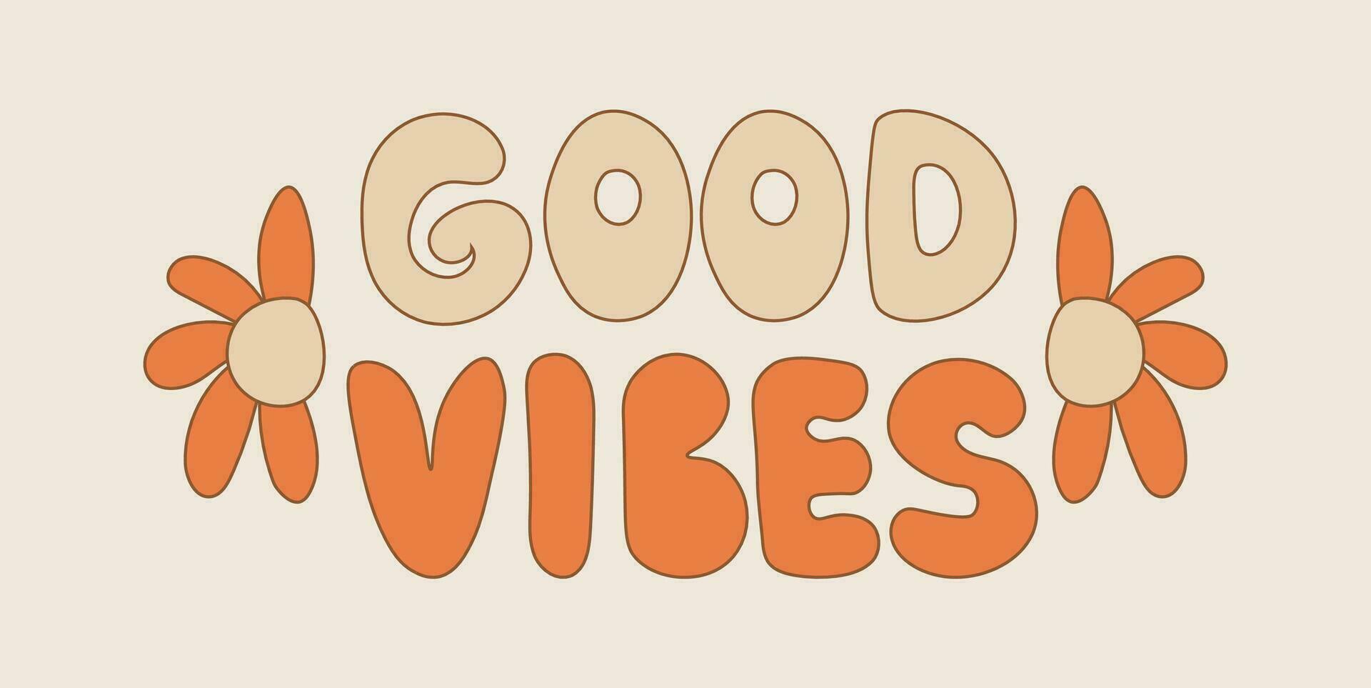Good Vibes Retro Lettering vector