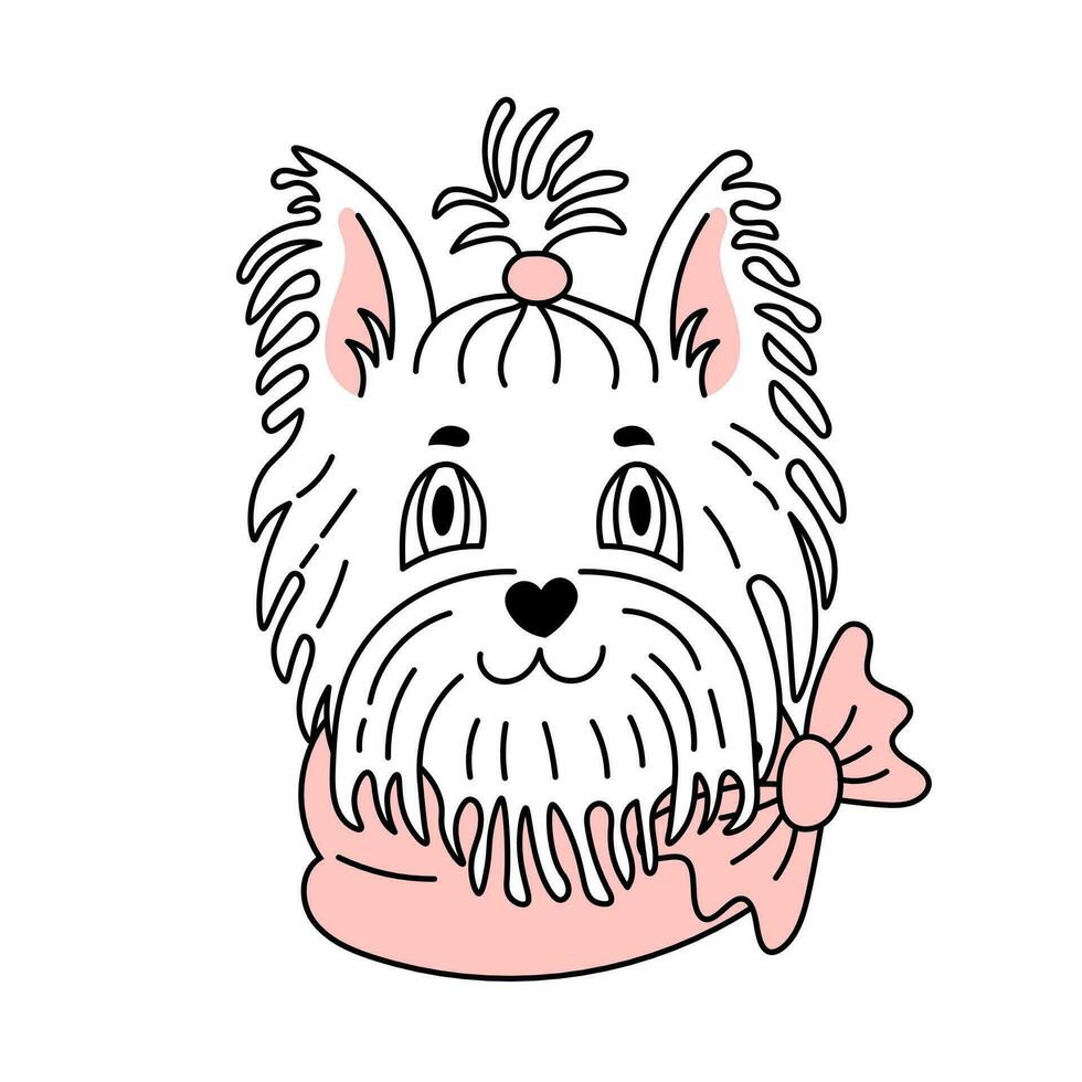 retrato de yorkshire terrier vector